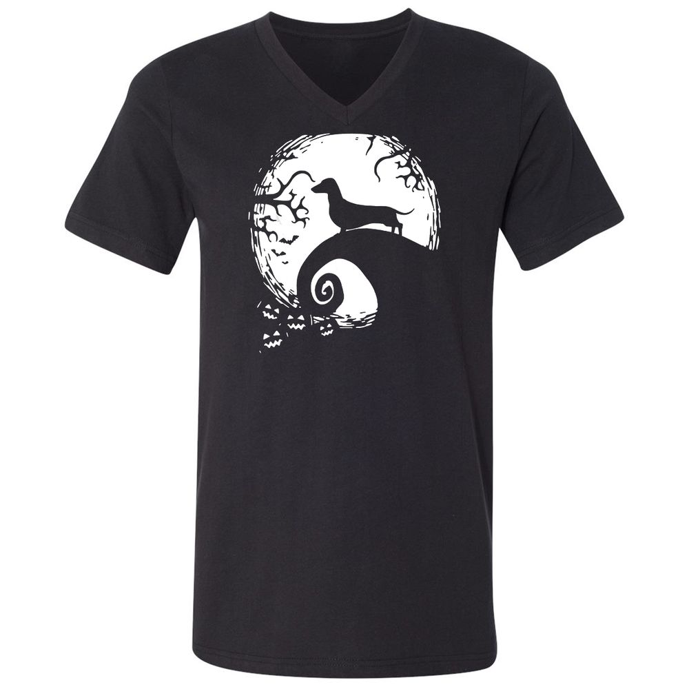 Unisex V-Neck T-Shirt - M6GEFL3Y - Black - 1