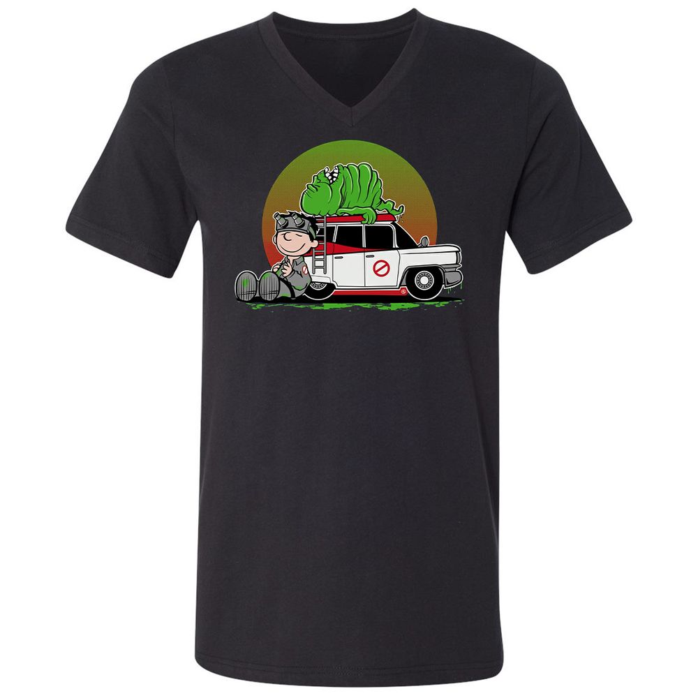 Unisex V-Neck T-Shirt - YYHXLGMF - Black - 1