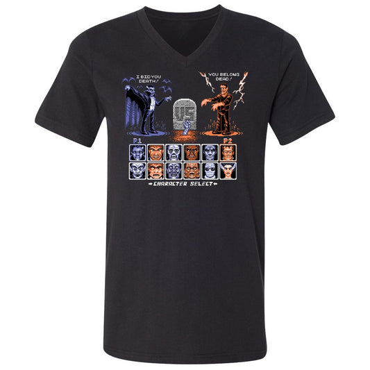 Unisex V-Neck T-Shirt - FLEU8HR2 - Black - 1