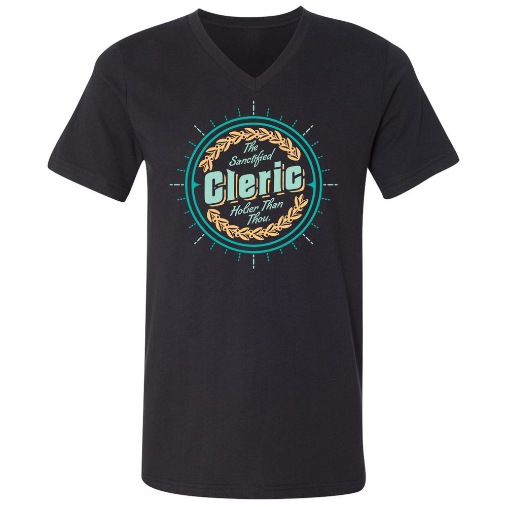 Unisex V-Neck T-Shirt - 7JXRYQX8 - Black - 1