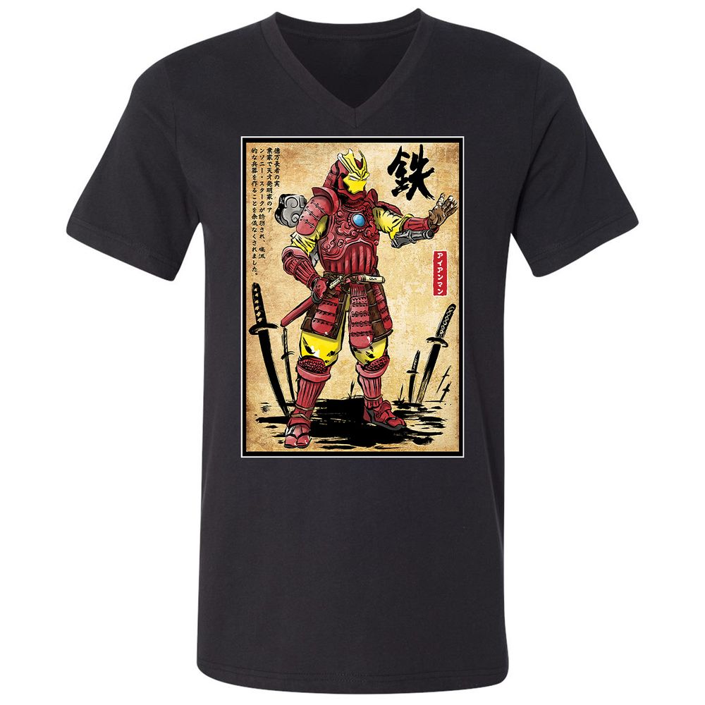 Unisex V-Neck T-Shirt - S6ZL713P - Black - 1