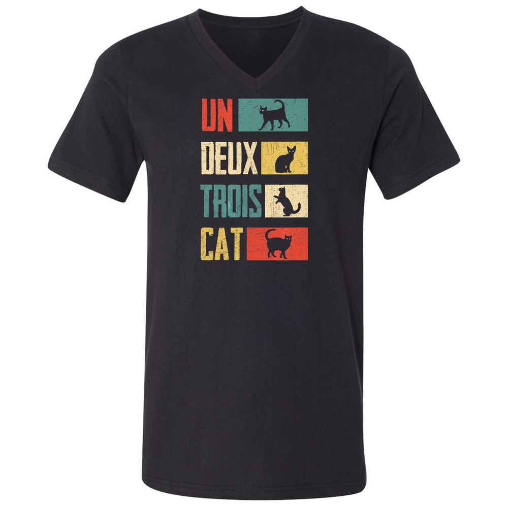 Unisex V-Neck T-Shirt - 3EXCAQLE - Black - 1