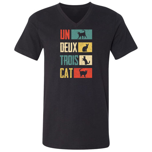 Unisex V-Neck T-Shirt - 3EXCAQLE - Black - 1
