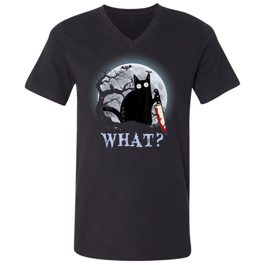 Unisex V-Neck T-Shirt - 8CQ1WCYZ - Black - 1