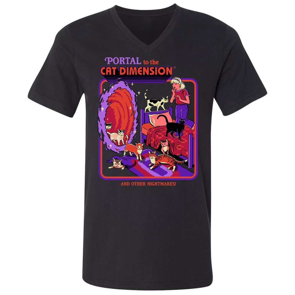 Unisex V-Neck T-Shirt - PDA35C6Y - Black - 1