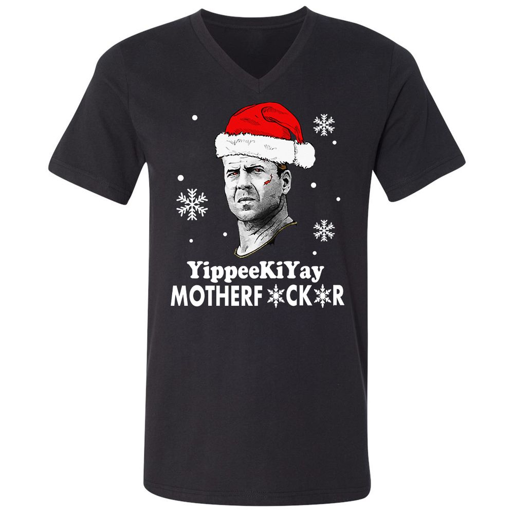 Unisex V-Neck T-Shirt - KFR82TCD - Black - 1