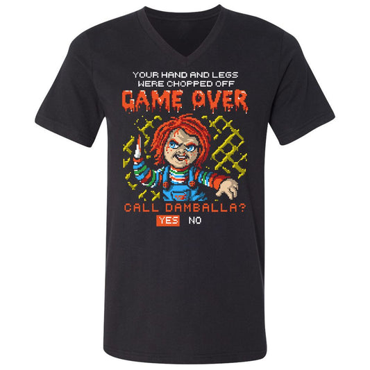 Unisex V-Neck T-Shirt - H8X338KM - Black - 1