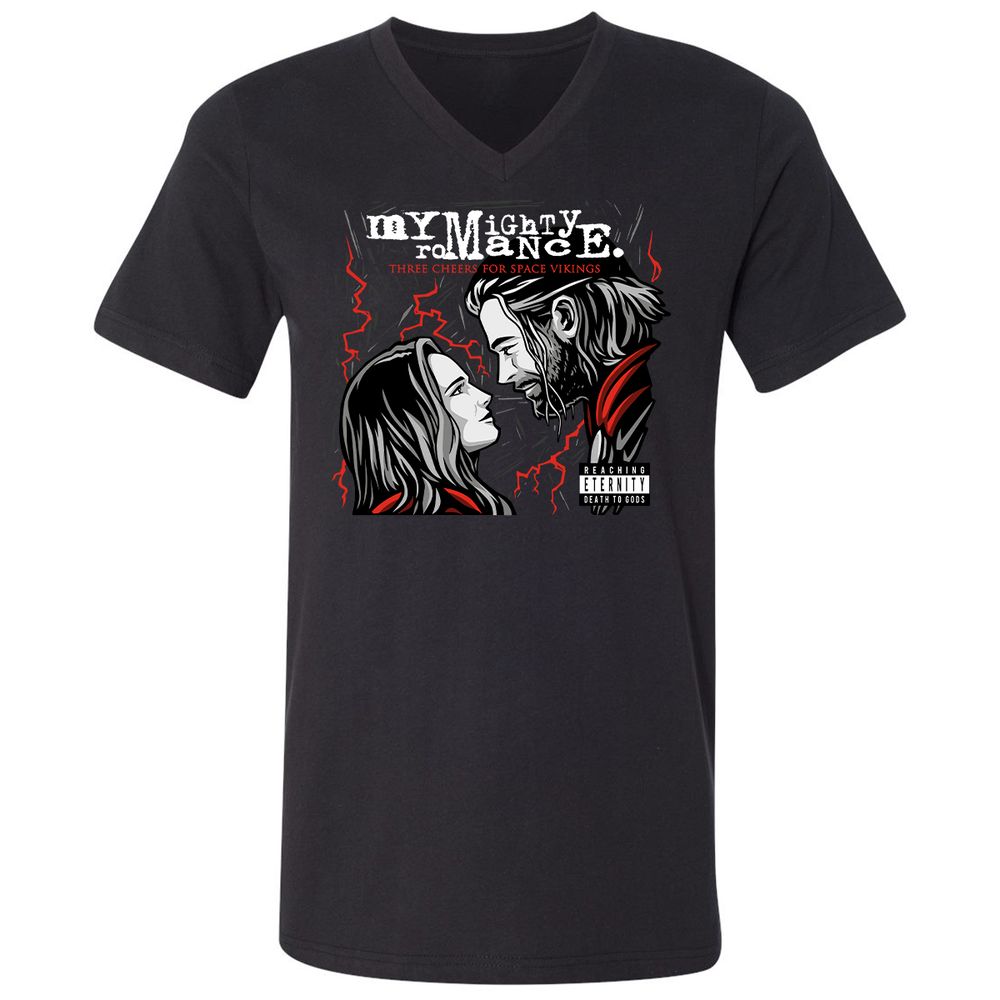 Unisex V-Neck T-Shirt - 6XA4SUT5 - Black - 1