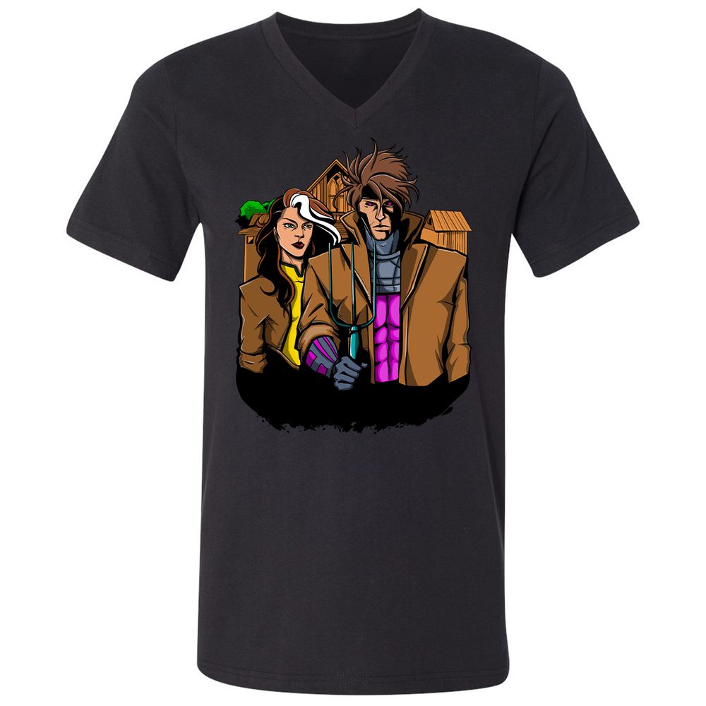 Unisex V-Neck T-Shirt - M2NGL48W - Black - 1