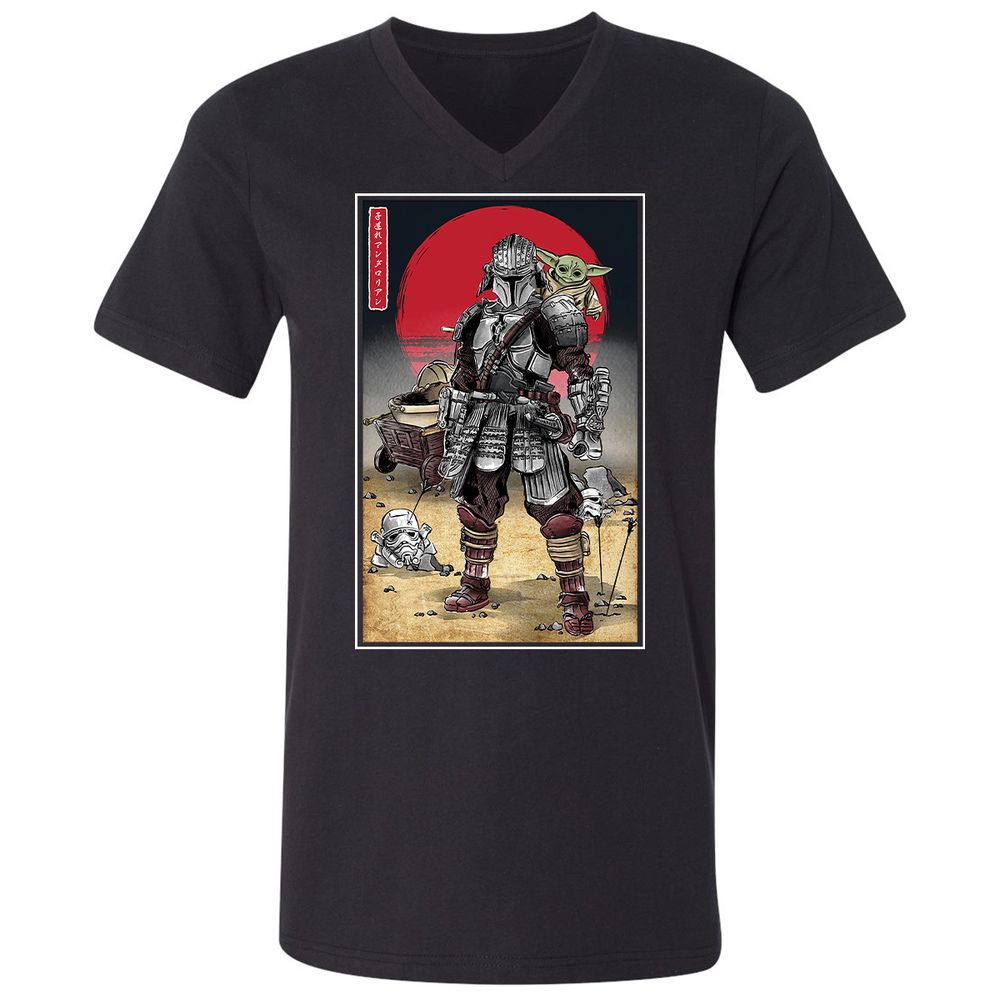 Unisex V-Neck T-Shirt - KEJKCCFN - Black - 1