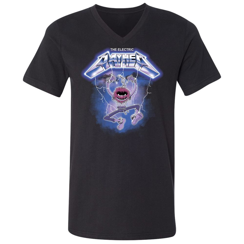 Unisex V-Neck T-Shirt - XW5RCYJD - Black - 1
