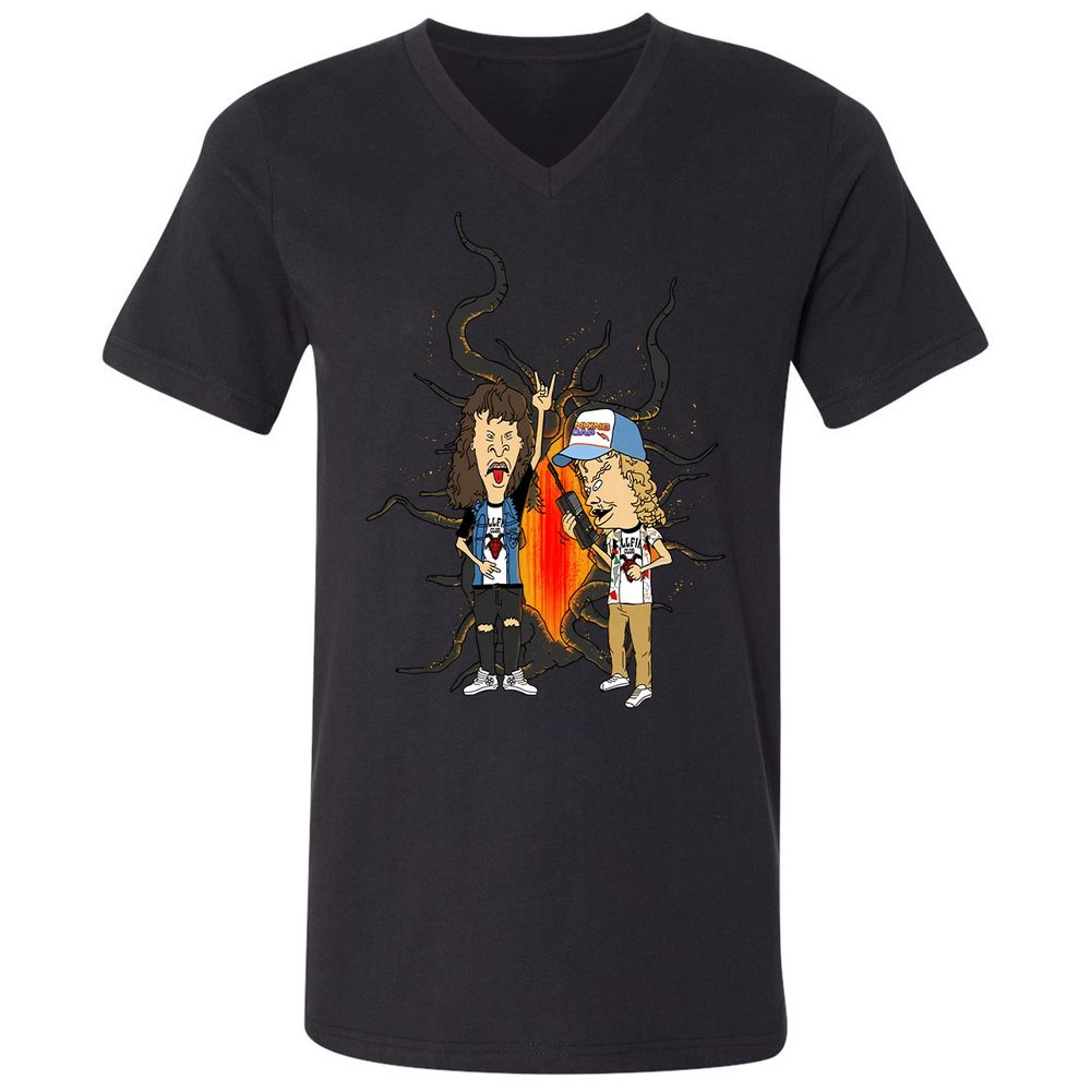 Unisex V-Neck T-Shirt - 32M4K5WB - Black - 1