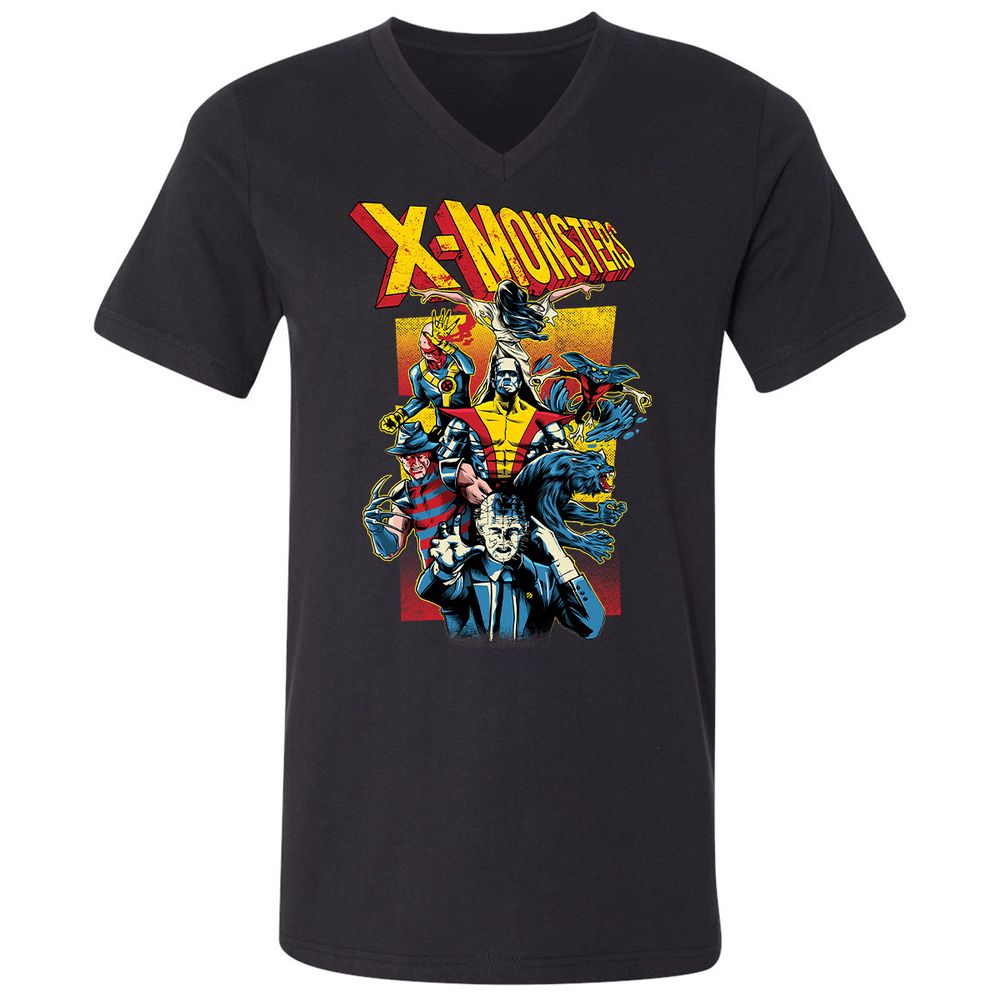 Unisex V-Neck T-Shirt - MDL3JVA7 - Black - 1