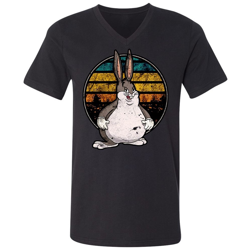 Unisex V-Neck T-Shirt - AMR9BWRT - Black - 1