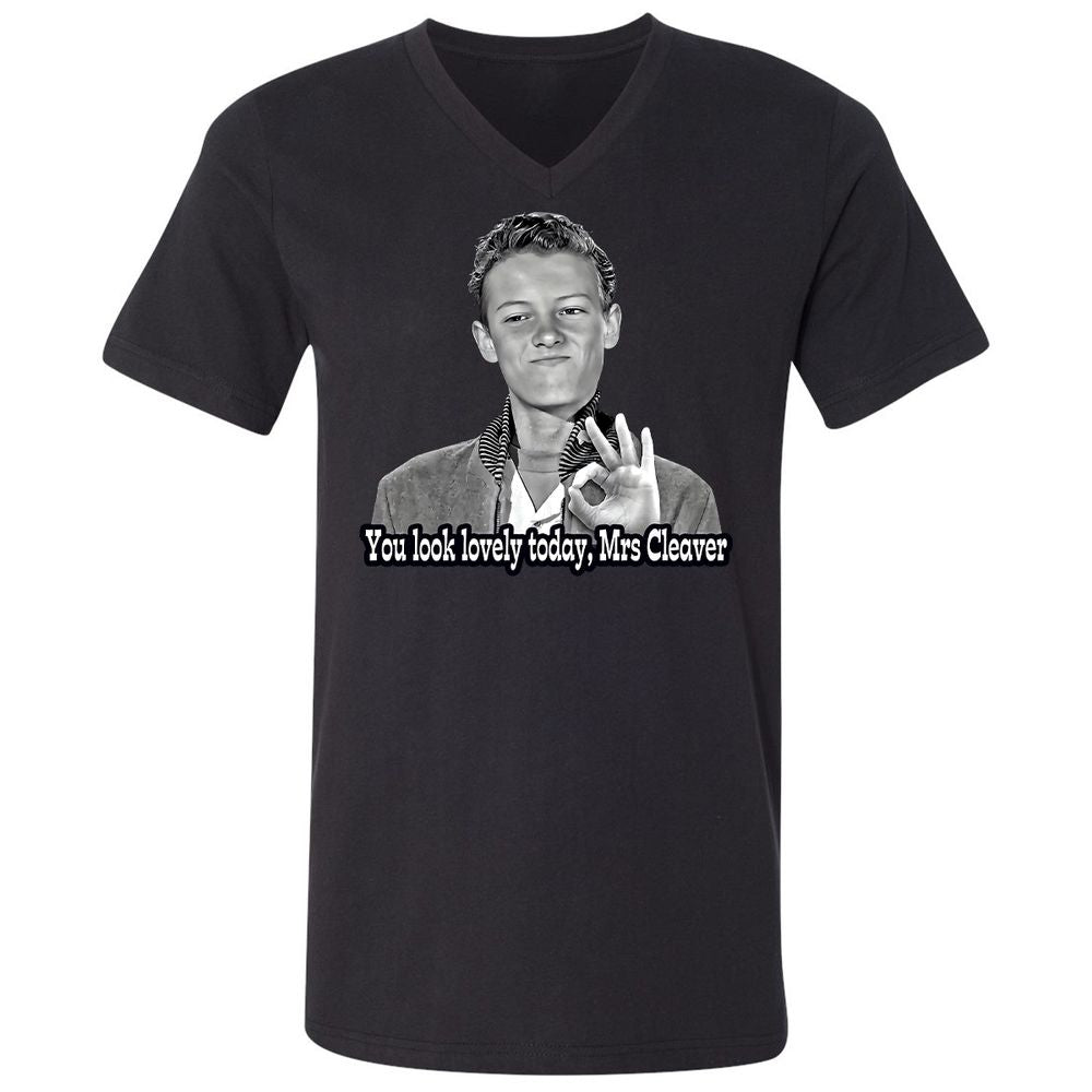 Unisex V-Neck T-Shirt - 7UPFK19S - Black - 1
