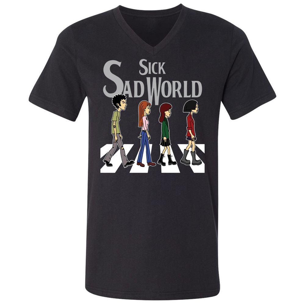 Unisex V-Neck T-Shirt - X9BUZHRT - Black - 1