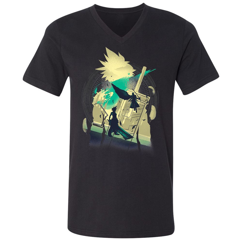 Unisex V-Neck T-Shirt - ZB9JHKPF - Black - 1