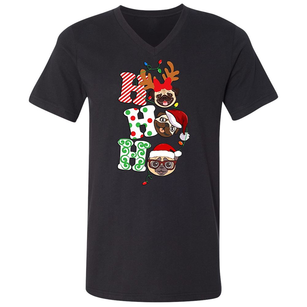 Unisex V-Neck T-Shirt - VXZ68U8F - Black - 1