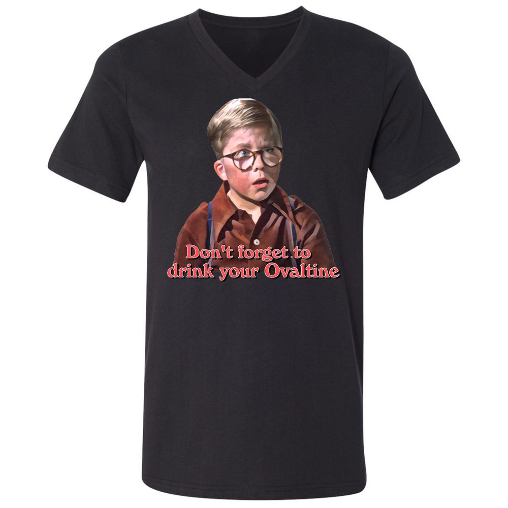 Unisex V-Neck T-Shirt - C8Y5D8T6 - Black - 1