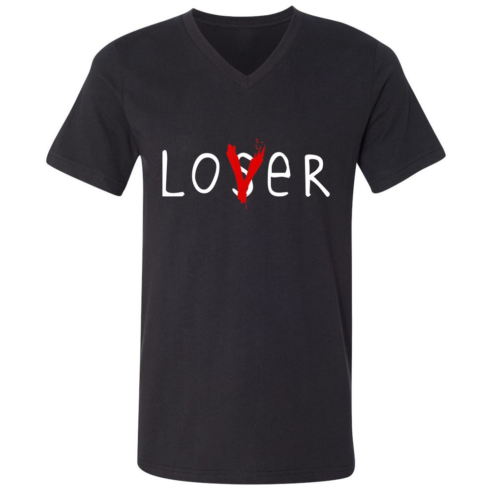 Unisex V-Neck T-Shirt - TMTKB7GG - Black - 1