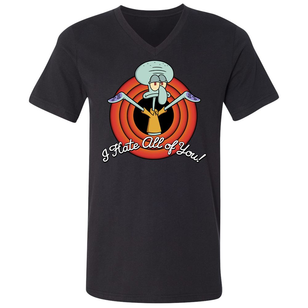 Unisex V-Neck T-Shirt - BR1SMUNR - Black - 1