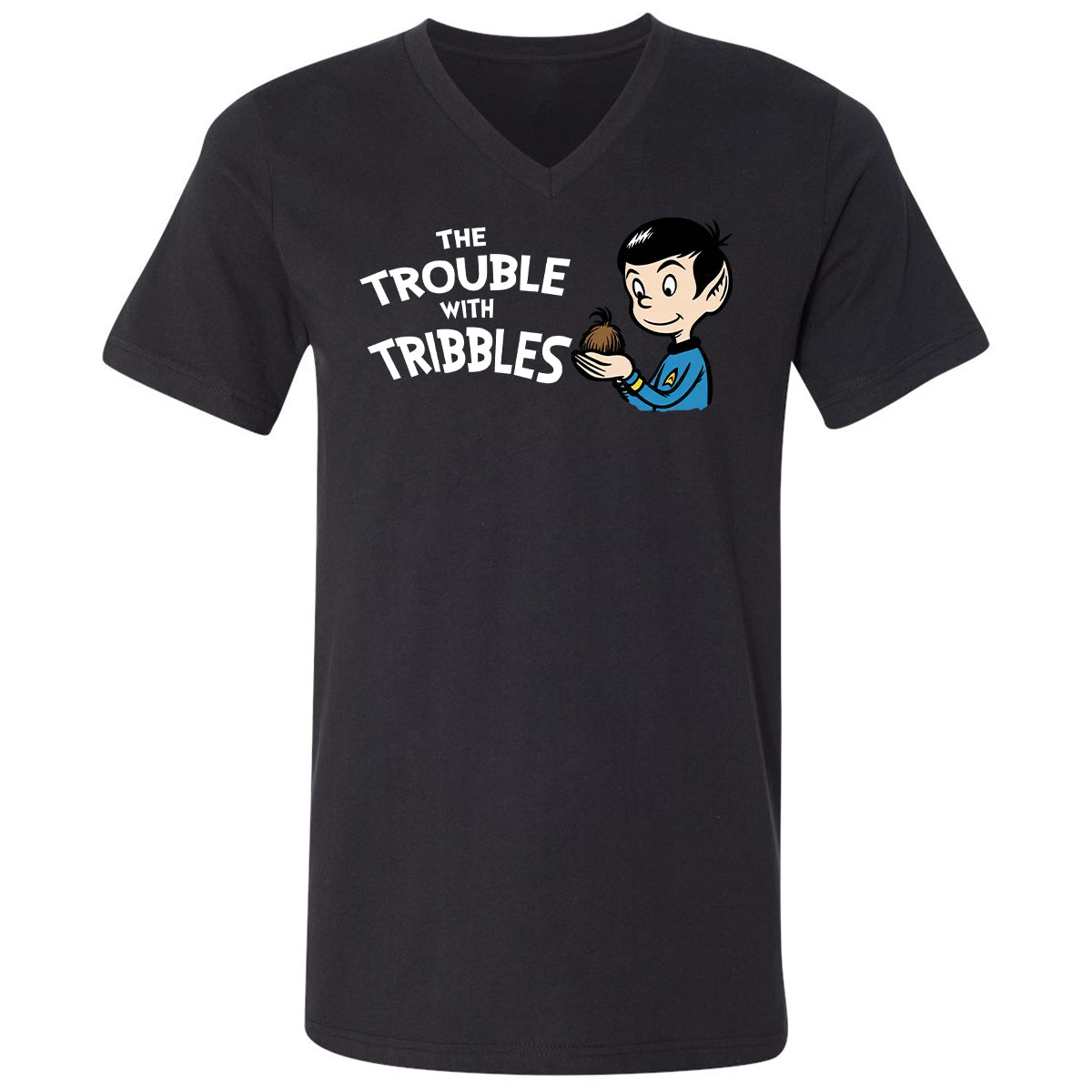 Unisex V-Neck T-Shirt - 3D2ZPP53 - Black - 1