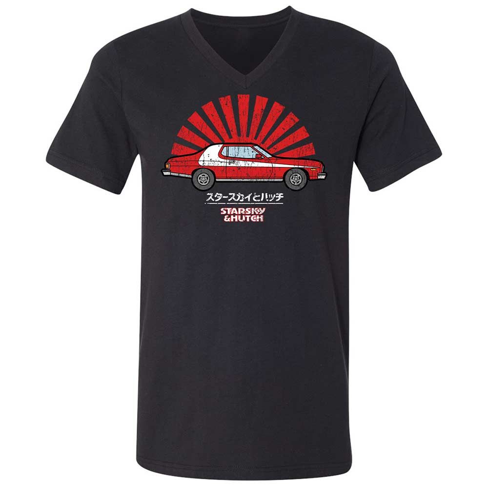 Unisex V-Neck T-Shirt - FJJEH39A - Black - 1