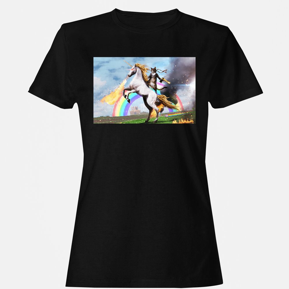 Women's T-Shirt - V88Y55VV - Black - 1