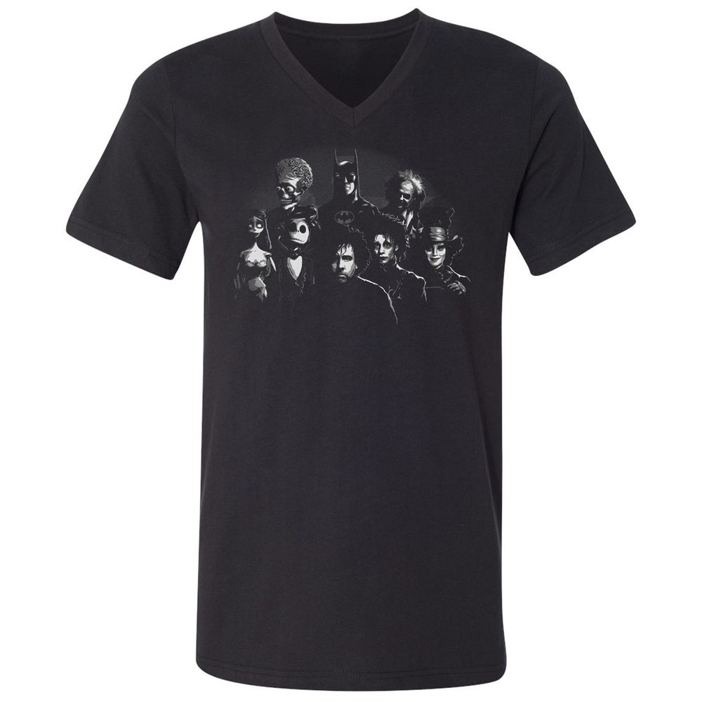 Unisex V-Neck T-Shirt - JXP7P9JS - Black - 1