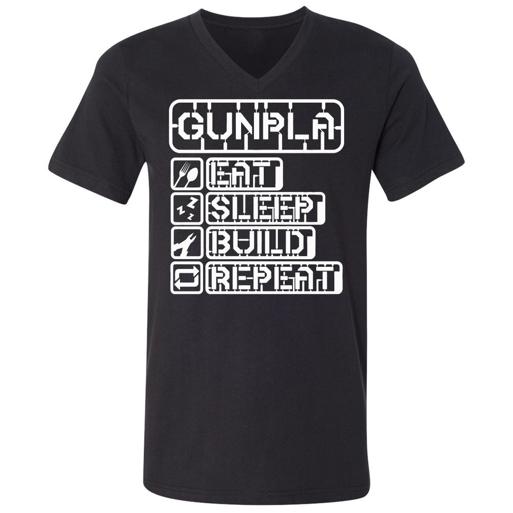 Unisex V-Neck T-Shirt - KCG9ZJ5R - Black - 1