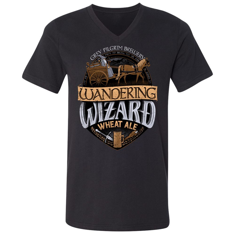 Unisex V-Neck T-Shirt - 6X6ZNBM7 - Black - 1