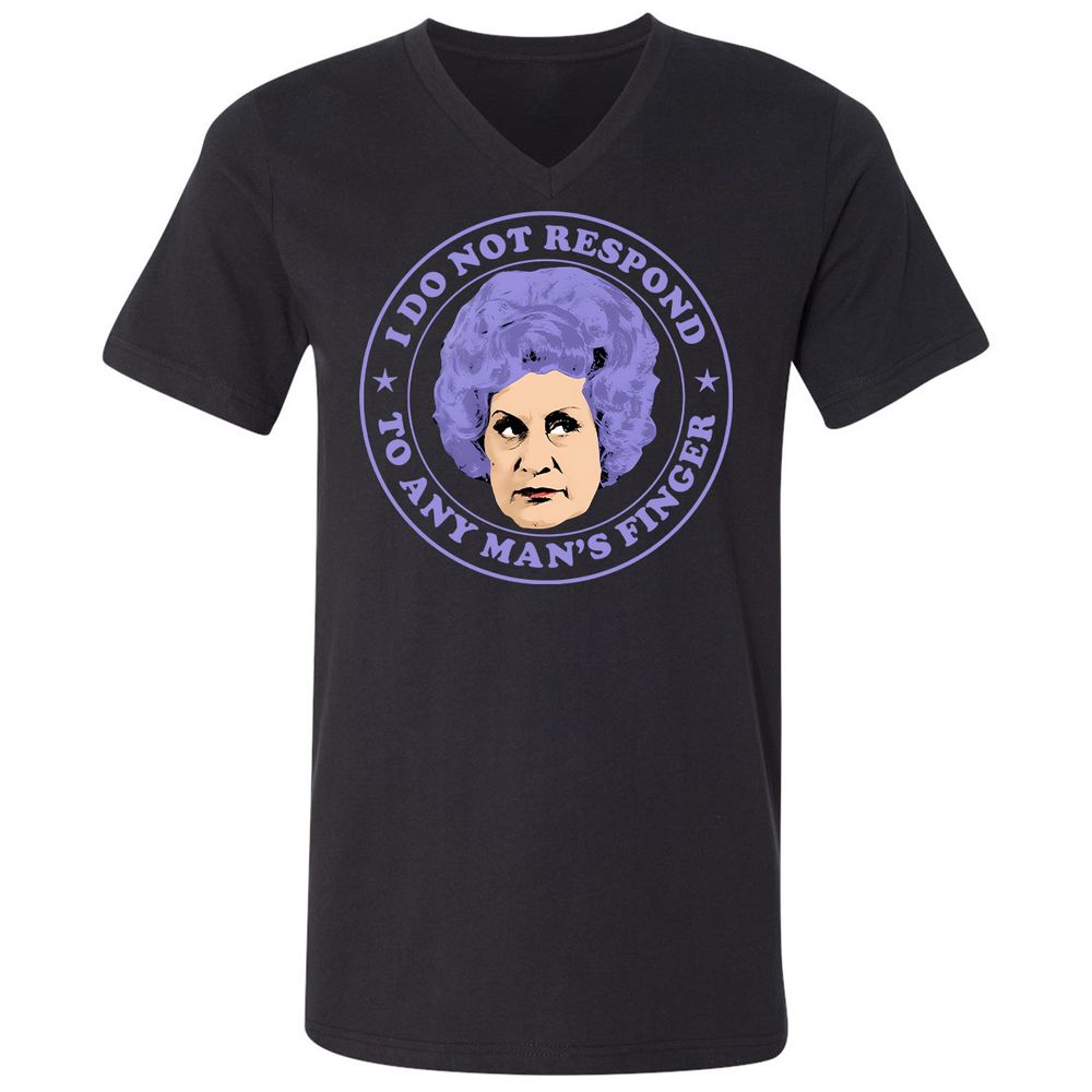 Unisex V-Neck T-Shirt - QJ1TWGS5 - Black - 1
