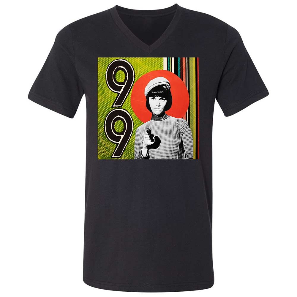 Unisex V-Neck T-Shirt - 4BJL6VHZ - Black - 1