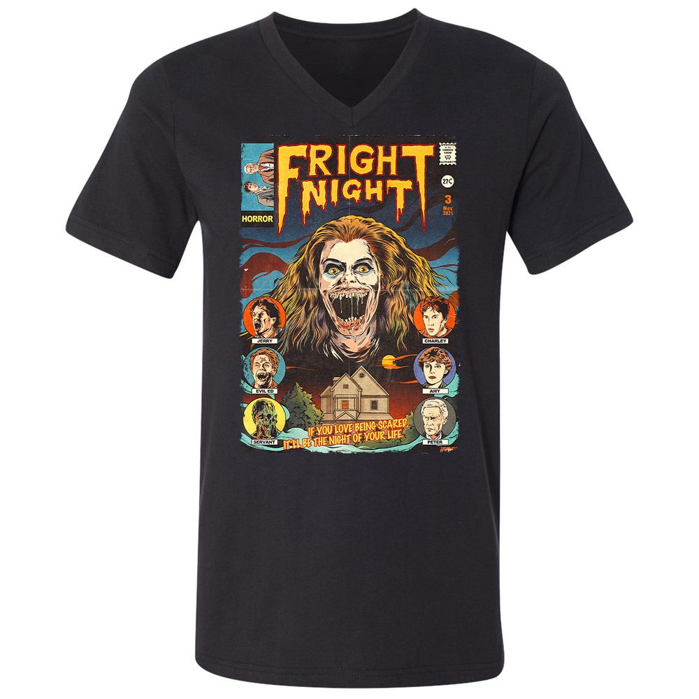 Unisex V-Neck T-Shirt - KL9EXPTB - Black - 1