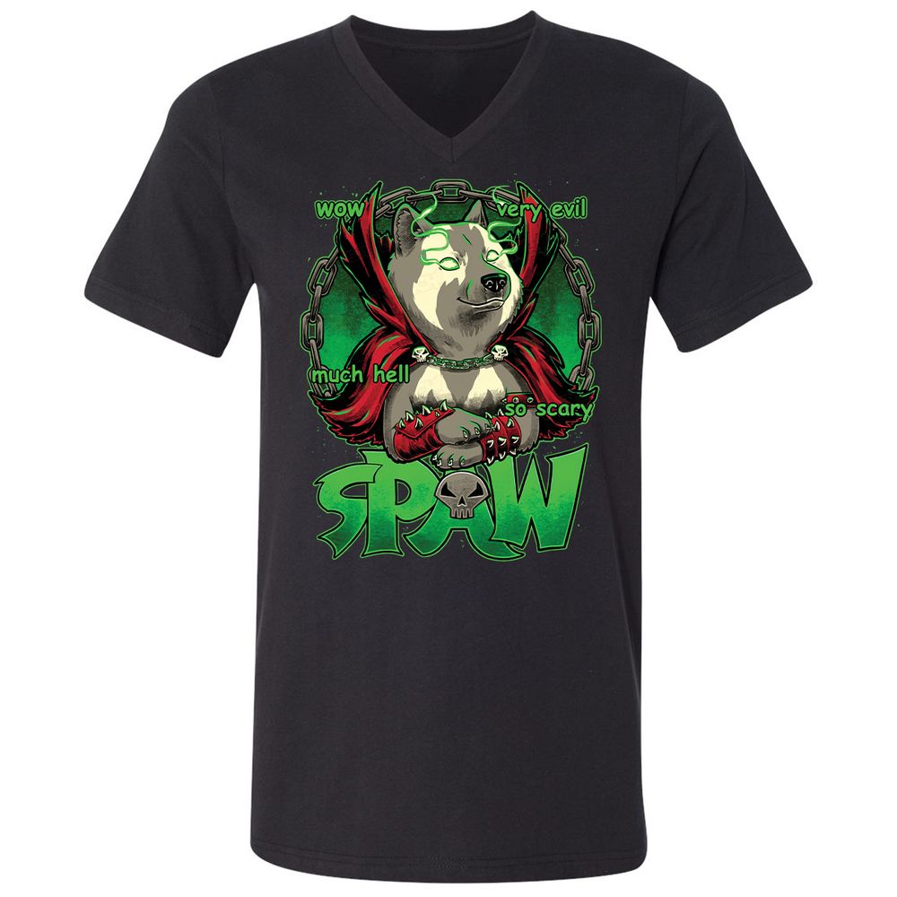 Unisex V-Neck T-Shirt - 4B9BSMXV - Black - 1