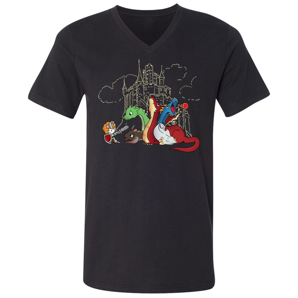 Unisex V-Neck T-Shirt - H3PPBASV - Black - 1