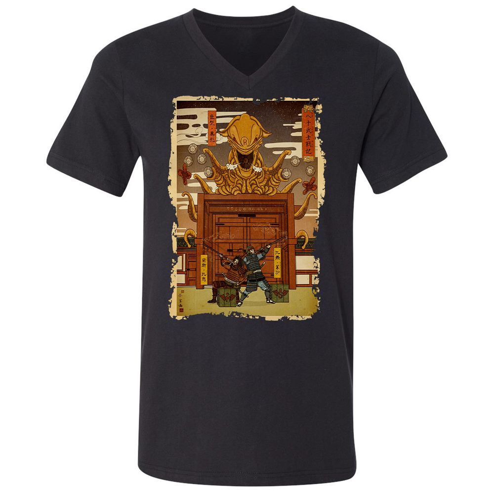 Unisex V-Neck T-Shirt - MREQH3NN - Black - 1