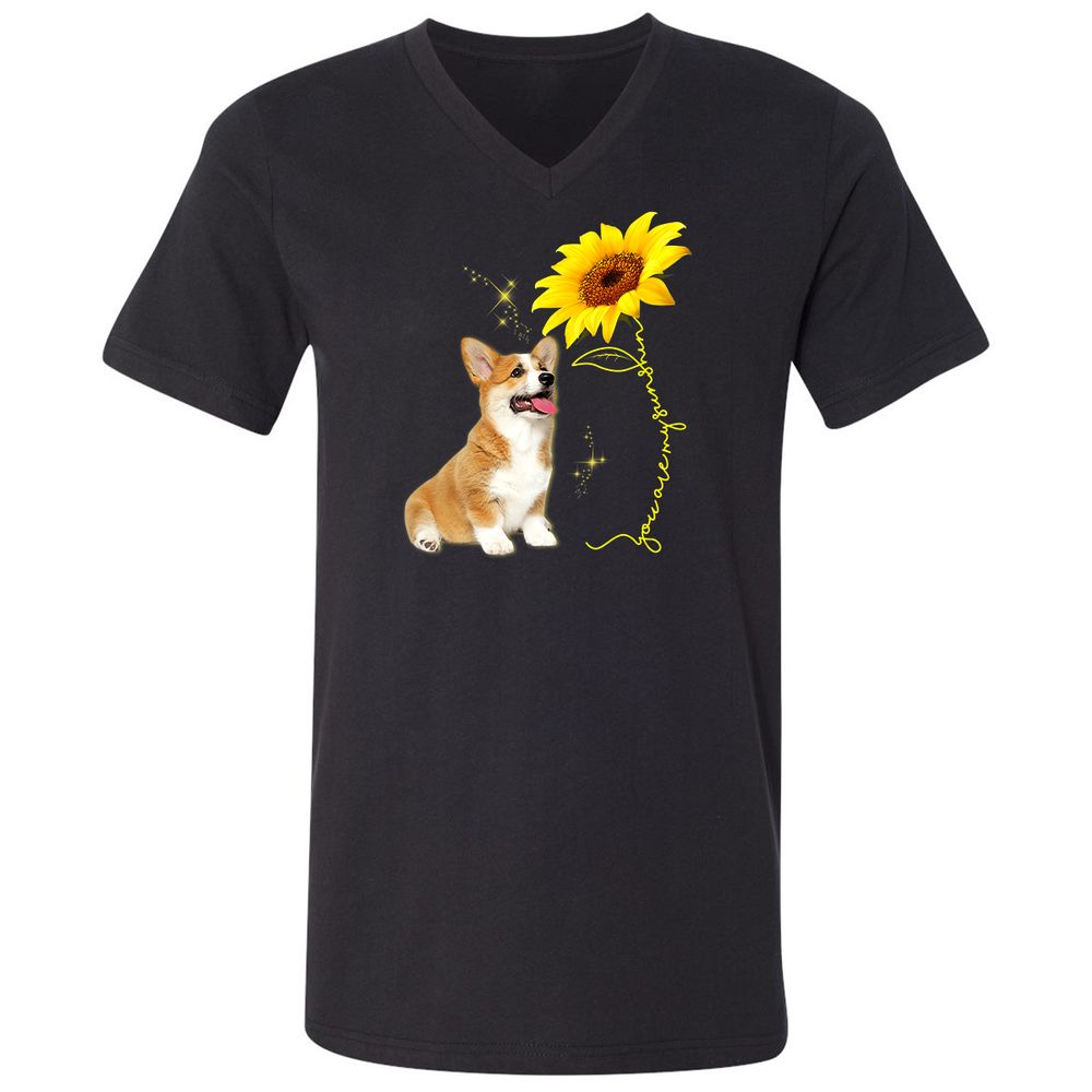Unisex V-Neck T-Shirt - Y67T6F77 - Black - 1
