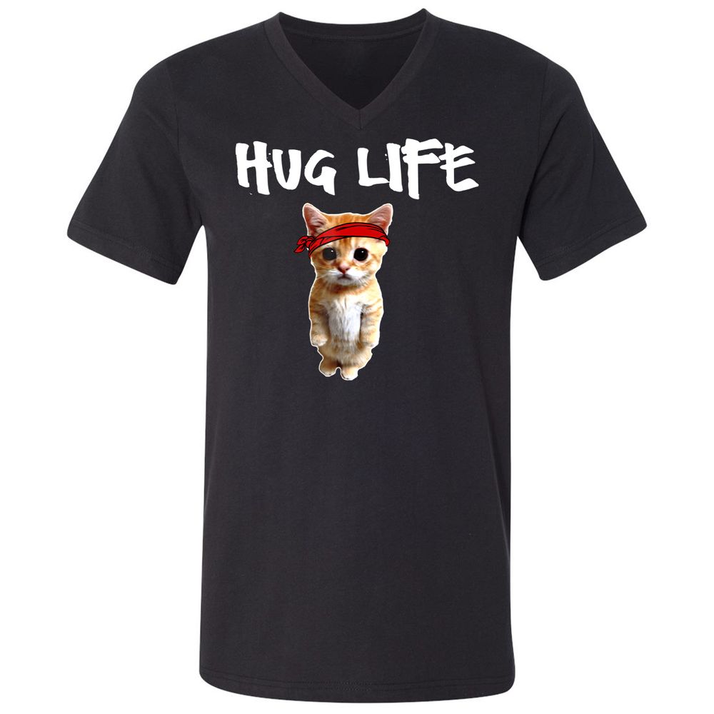 Unisex V-Neck T-Shirt - DQL19X25 - Black - 1