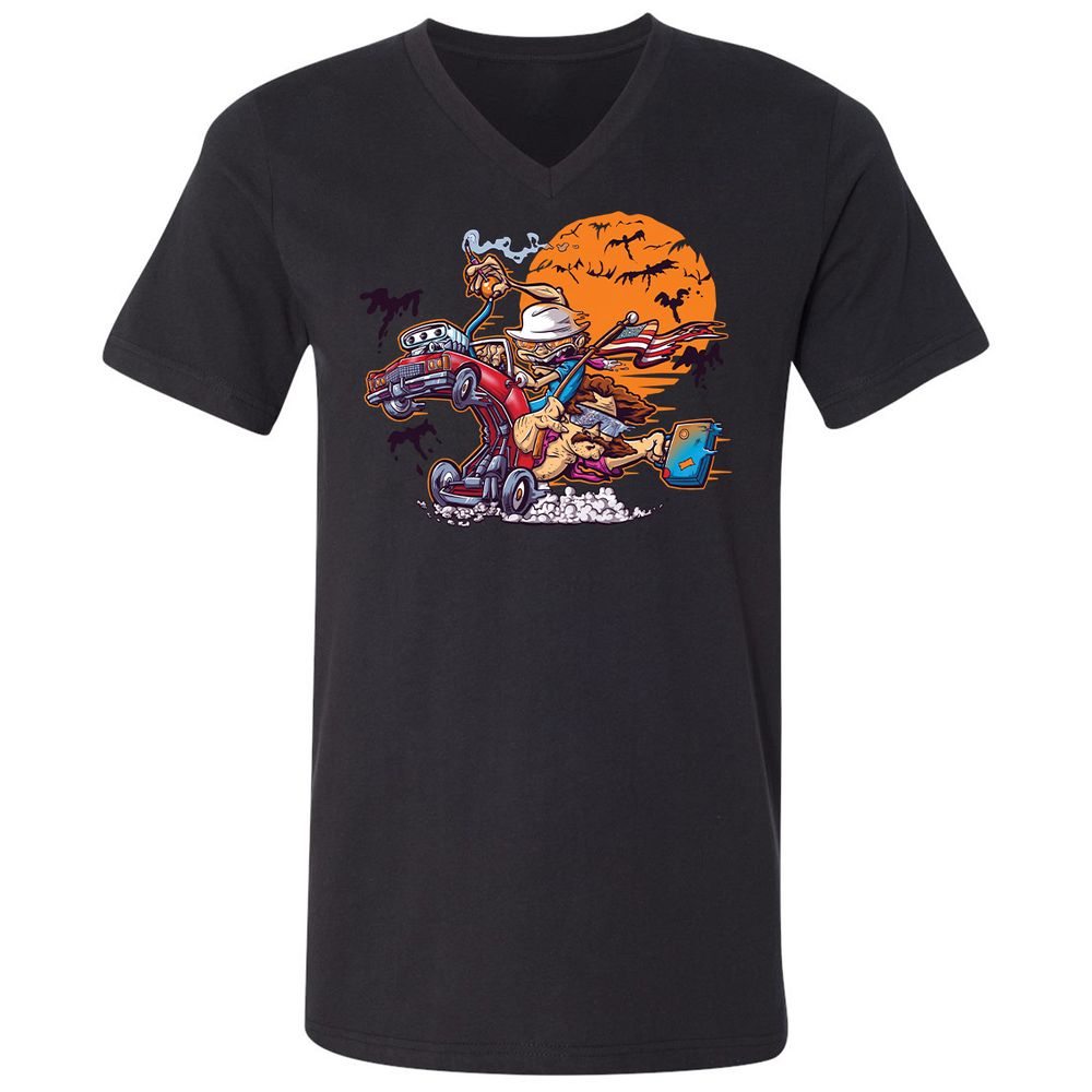 Unisex V-Neck T-Shirt - KZKCJ1RN - Black - 1