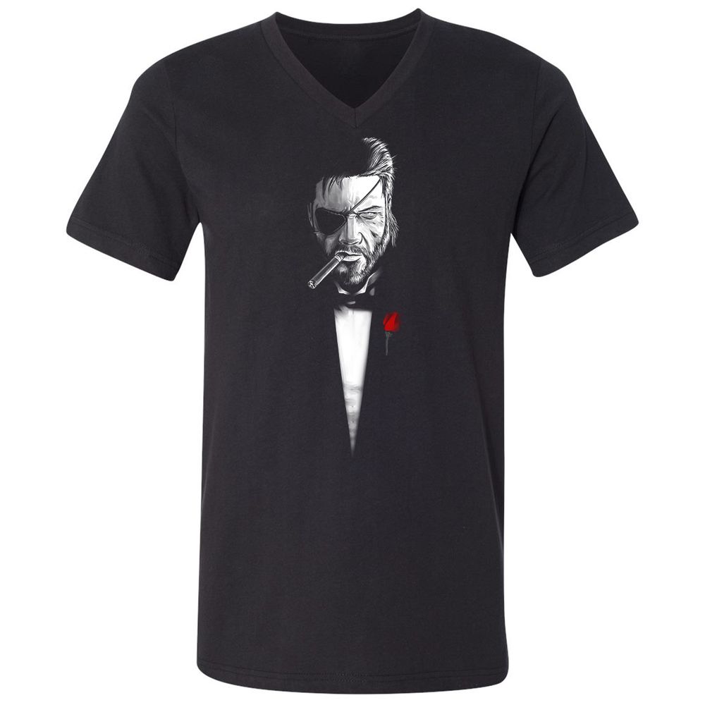Unisex V-Neck T-Shirt - YM87UFVR - Black - 1