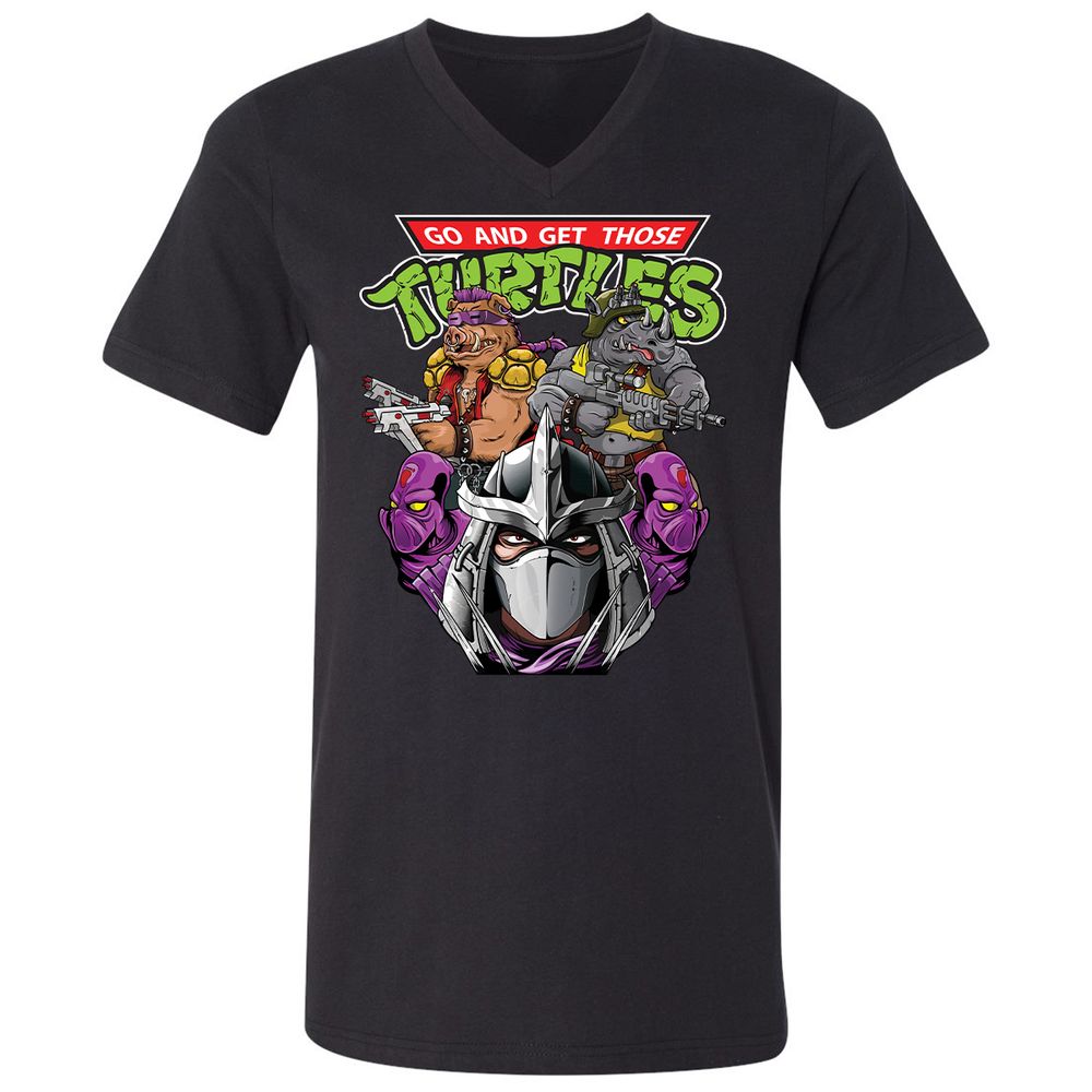 Unisex V-Neck T-Shirt - 73V5KE4S - Black - 1