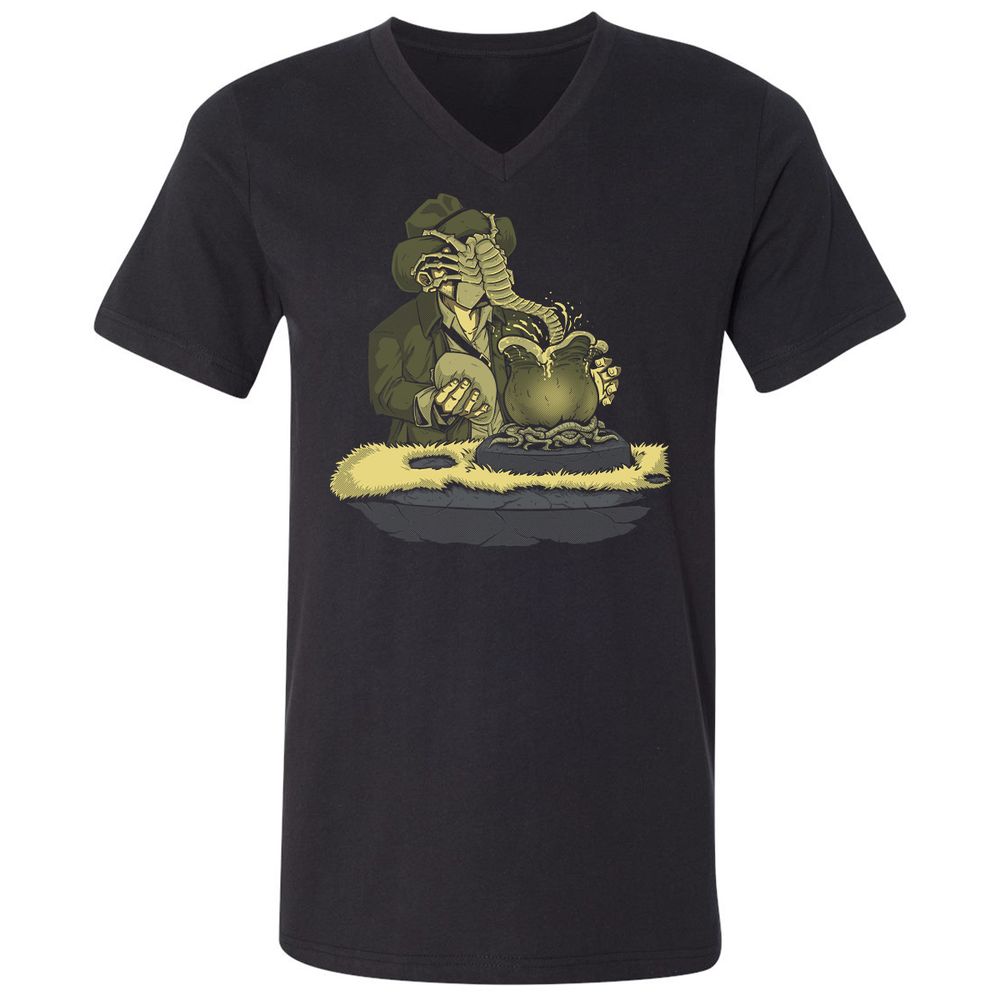 Unisex V-Neck T-Shirt - 33Q1ERK5 - Black - 1