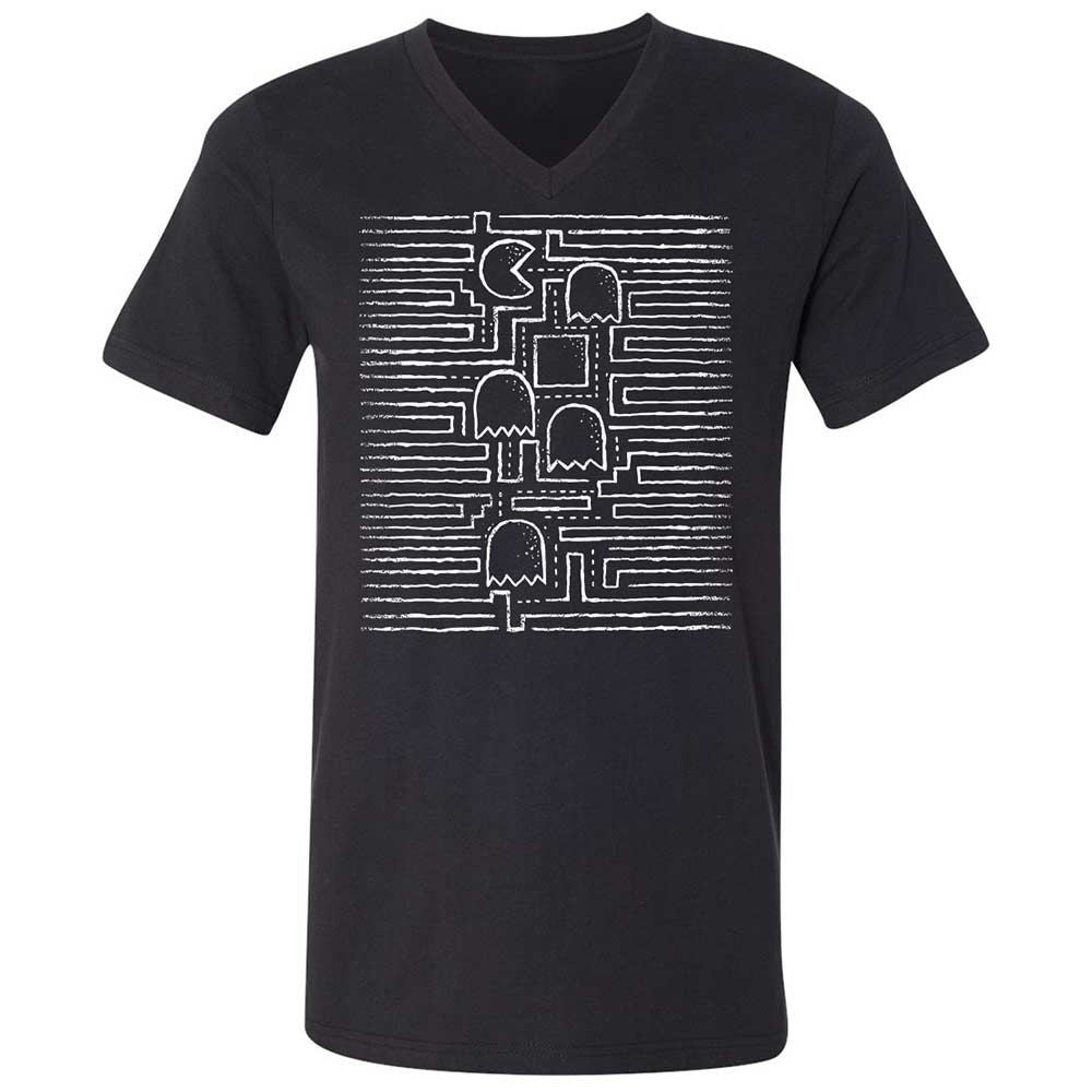 Unisex V-Neck T-Shirt - 8PL4Z4XW - Black - 1