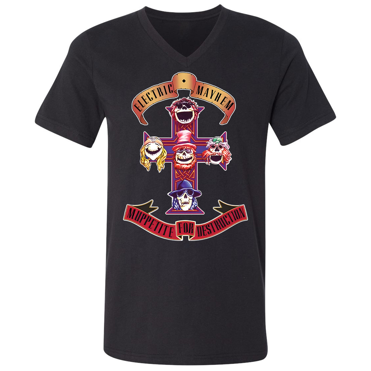 Unisex V-Neck T-Shirt - 2WQGNPEX - Black - 1