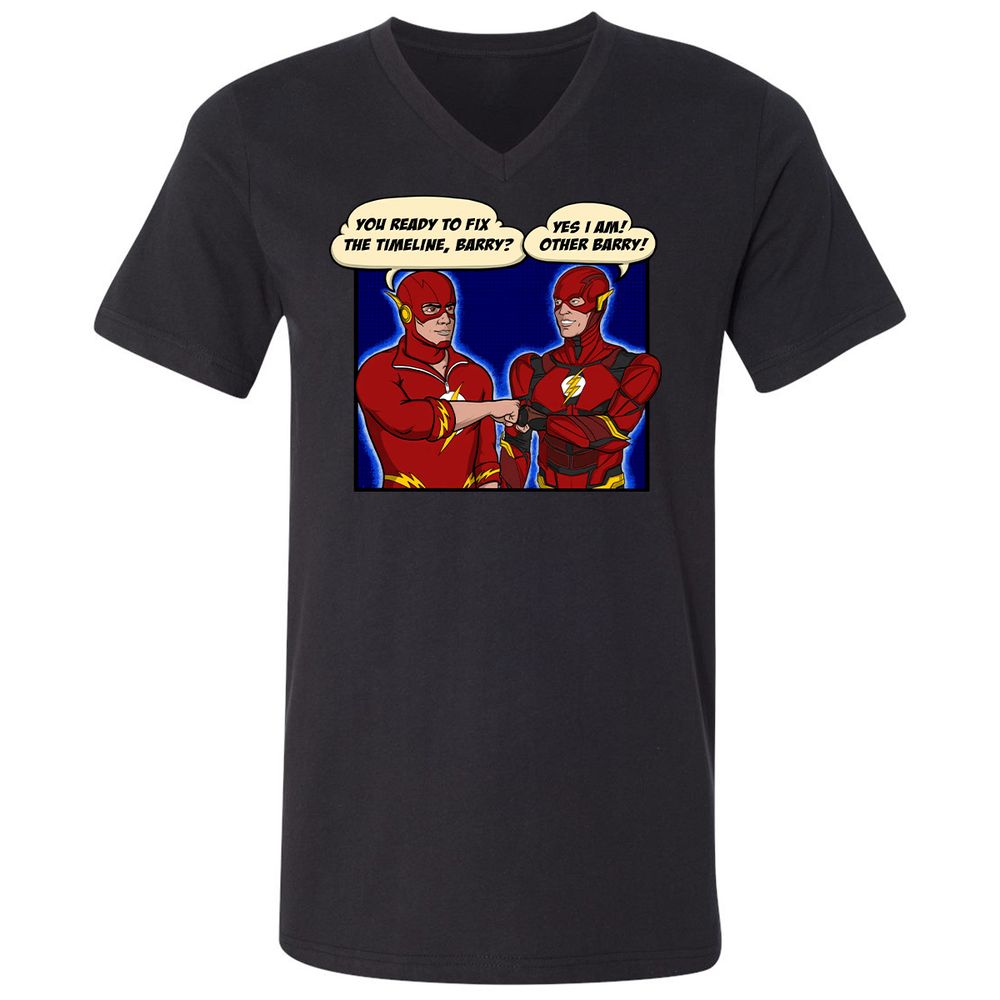 Unisex V-Neck T-Shirt - KBZ7WVSW - Black - 1