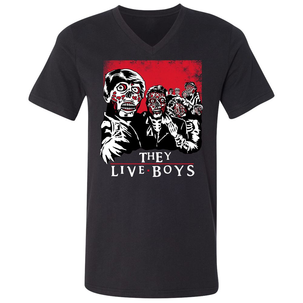 Unisex V-Neck T-Shirt - EJ24ZXPA - Black - 1