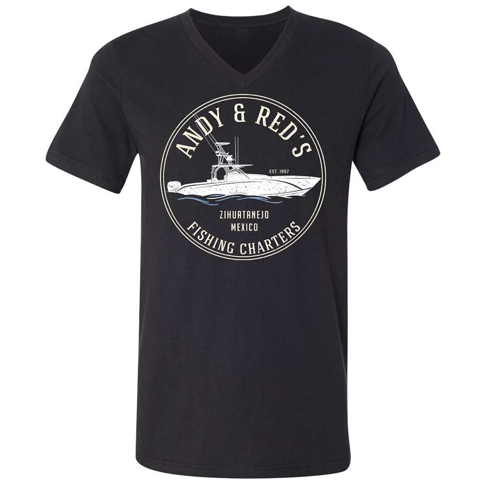 Unisex V-Neck T-Shirt - UP7ZFRMP - Black - 1