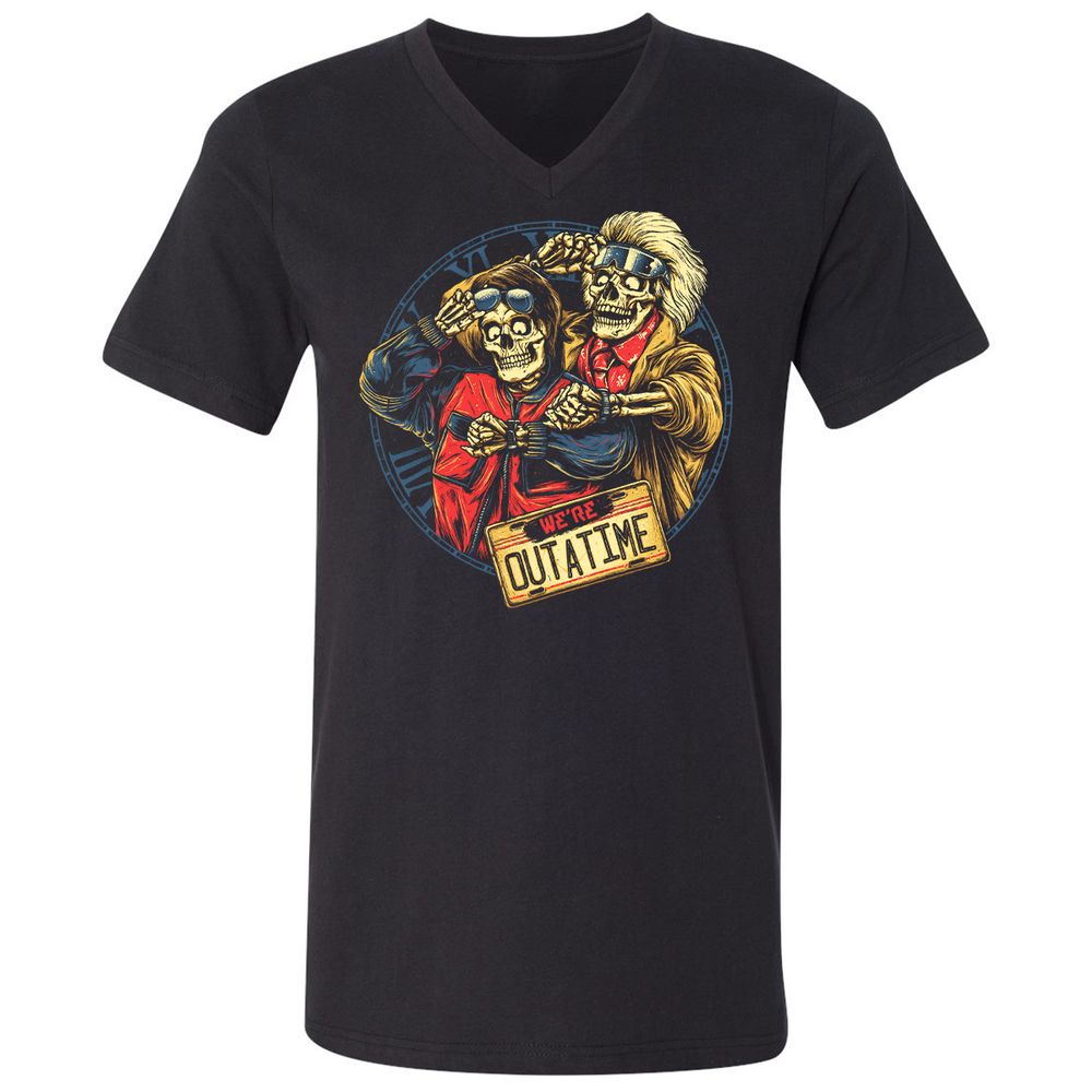 Unisex V-Neck T-Shirt - AG6XJLH8 - Black - 1