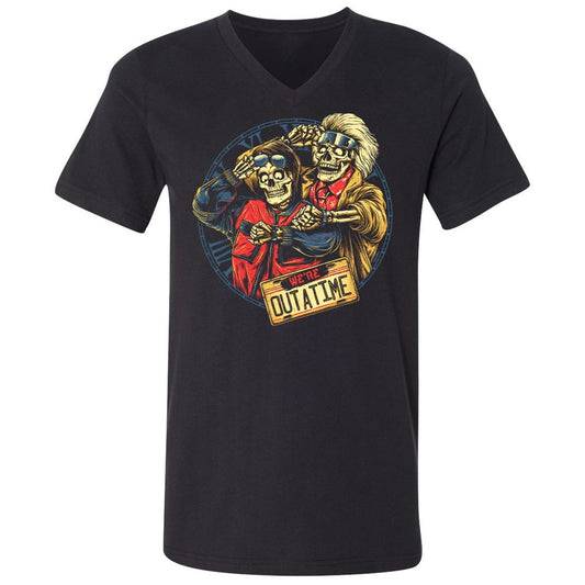 Unisex V-Neck T-Shirt - AG6XJLH8 - Black - 1